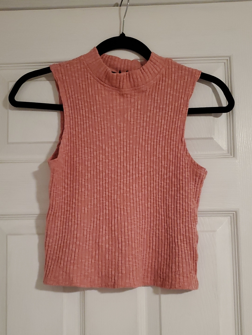 Forever 21 Ribbed Mock Neck Summer Tank - Dusty Rose